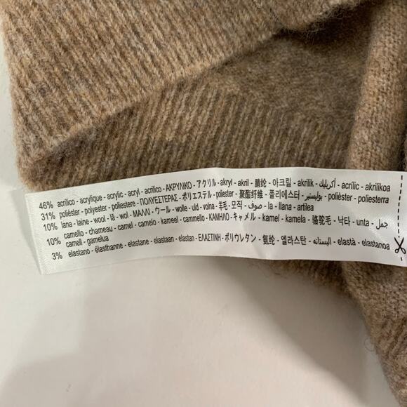 Zara S Womens Fuzzy Knit Tank Tan Neutral Sleeveless Cropped Blogger Fav - Picture 8 of 9